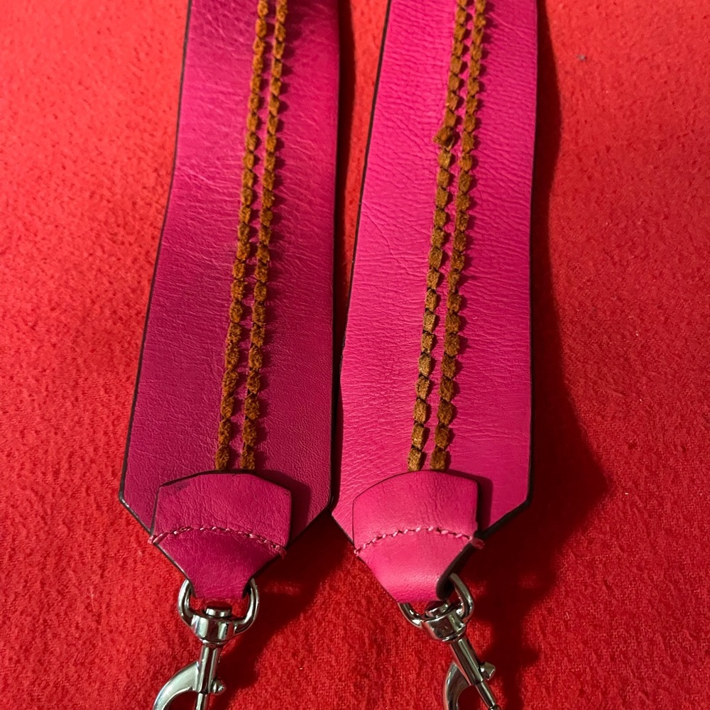 Pink Guitar/ Crossbody Leather Strap - Picture 3 of 5